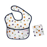 Melii Fold Up Bib with scoop White & Navy Bear 2 pcs