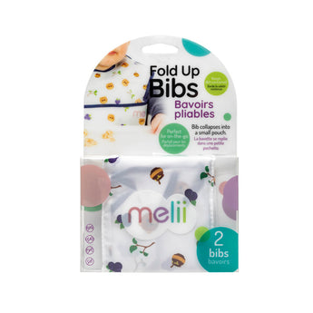 Melii Fold Up Bib with scoop White & Navy Bear 2 pcs