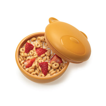 Melii Silicone Bowl with Lid Brown Bear 350 ml