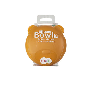 Melii Silicone Bowl with Lid Brown Bear 350 ml