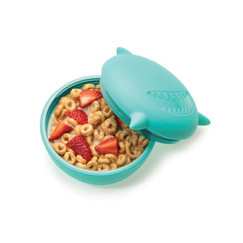 Melii Silicone Bowl with Lid Turquoise Shark 350 ml