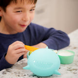 Melii Silicone Bowl with Lid Turquoise Shark 350 ml