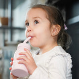 Melii Silicone Water Bottle with Straw 230 ml Pink