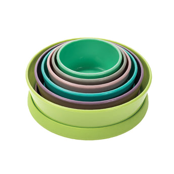 Melii Stacking & Nesting Food Containers with Silicone Lids 6 pcs