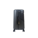 Dark gray MiaMily 24-inch check-in suitcase with a ride-on seat design and four wheels.