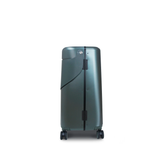 MiaMily 24-inch multi-function ride-on check-in luggage in metallic teal with black wheels.
