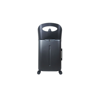Dark grey MiaMily 24-inch check-in luggage with a ride-on seat and four wheels.