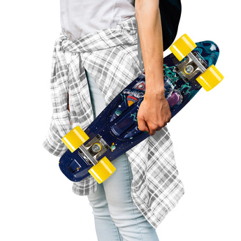 Momi Qkids Galaxy Kids Skateboard | Beginner Board With Shock Absorbers 3+
