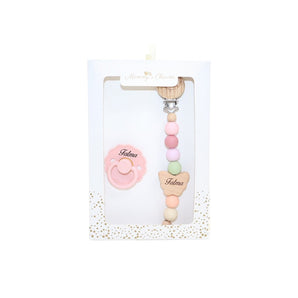 Mommy's Charms Personalized Butterfly Pacifier Clip + Pacifier Set | Pacifier