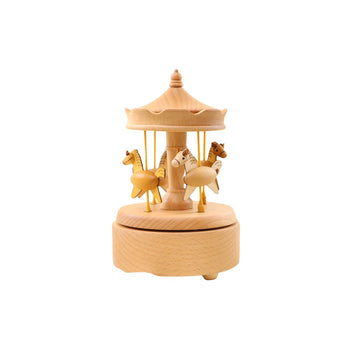 Mommy's Charms Personalized Wood Music Carousel Cherished Keepsake | Music Toys