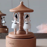 Mommy's Charms Personalized Wood Music Carousel Cherished Keepsake | Music Toys