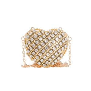 My Little Thieves Crystal Heart Clutch Bag Gold | Kids