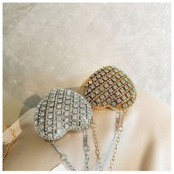My Little Thieves Crystal Heart Clutch Bag Silver | Kids