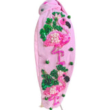 My Little Thieves Flamingo Garden Beaded Headband Pink