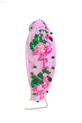 My Little Thieves Flamingo Garden Beaded Headband Pink