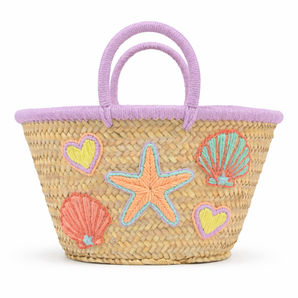 My Little Thieves Kids Beach Bag – Sea Treasure (Lavender Trim)