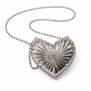 My Little Thieves Metallic Heart Clutch Bag Silver | Kids