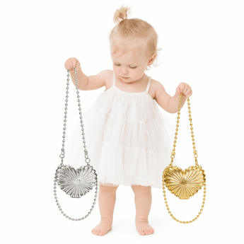 My Little Thieves Metallic Heart Clutch Bag Silver | Kids