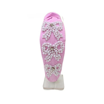 My Little Thieves Pearl Bow Padded Headband Pink | Kids - My Little Thieves