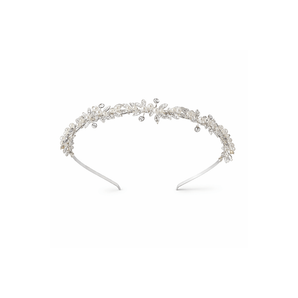 My Little Thieves Pearl Leaf Tiara Headband Silver | Kids Princess - My Little Thieves