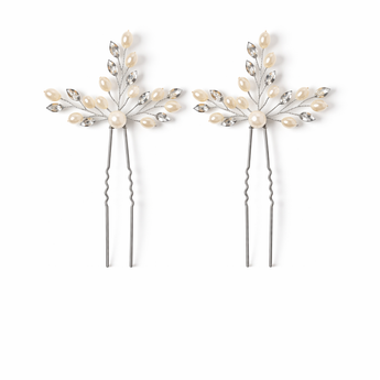 My Little Thieves Pearl Silver Hair Pin Set | Special Occasion