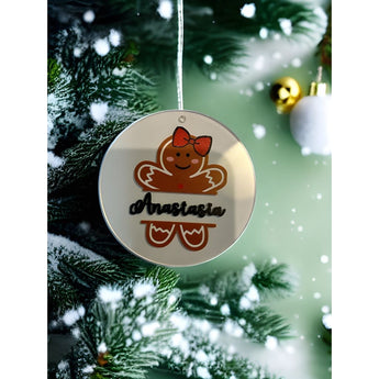 My Little Thieves Personalized Acryllic Christmas Gingerbread Girl Holiday Ornament Bauble | Christmas Ornament