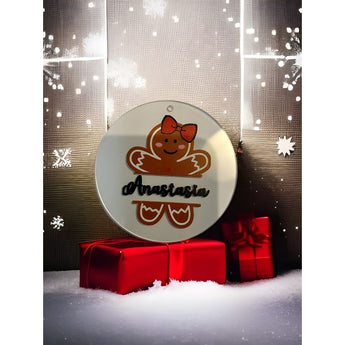 My Little Thieves Personalized Acryllic Christmas Gingerbread Girl Holiday Ornament Bauble | Christmas Ornament