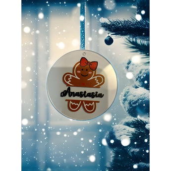 My Little Thieves Personalized Acryllic Christmas Gingerbread Girl Holiday Ornament Bauble | Christmas Ornament