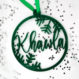 My Little Thieves Personalized Acryllic Snowflake Christmas Holiday Ornament Bauble | Gift Set