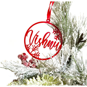My Little Thieves Personalized Acryllic Snowflake Christmas Holiday Ornament Bauble | Gift Set