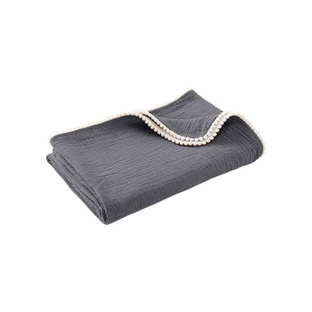 My Little Thieves Personalized Baby's Muslin Trim Blanket Soft & Customizable | Blankets