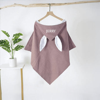 My Little Thieves Personalized Bunny Hooded Towel Organic & Adorable | Bath Towel