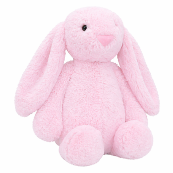 Soft pink plush bunny toy with long floppy ears and a heart-shaped nose, 40 cm.