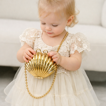 My Little Thieves Seashell Clutch Bag Gold | Kids Fashion