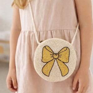 My Little Thieves Silver Gold Round Beaded Bag | Girls Fashion Accessory