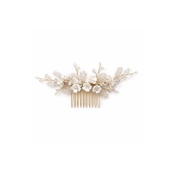 My Little Thieves Floral Pearl Hair Comb White | Kids Formal Accessory - My Little Thieves