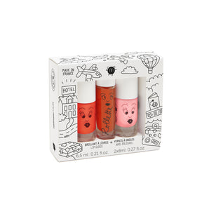 Nailmatick Kids Amazing trip Set Of 2 Nail Polish + 1 Lip Gloss: Dori Flamingo Peach