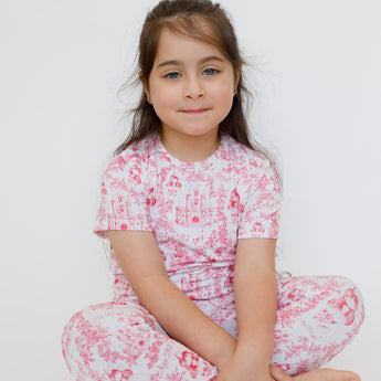 Nohm Amira Girls Short Sleeve Bamboo Pyjama Set | Princess Sleepwear