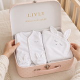 LIVLY Sleeping Cutie Footie & Blanket Gift Set – Pink Box
