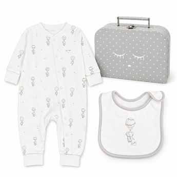LIVLY Flying Elephants Footie & Bib Baby Gift Set