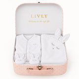 LIVLY Sleeping Cutie Footie & Blanket Gift Set – Pink Box