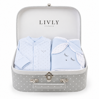 LIVLY Saturday Footie & Blanket Baby Gift Set – Blue