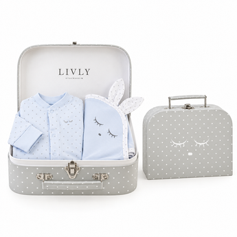 LIVLY Saturday Footie & Blanket Baby Gift Set – Blue
