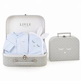 LIVLY Saturday Footie & Blanket Baby Gift Set – Blue