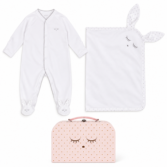 LIVLY Sleeping Cutie Footie & Blanket Gift Set – Pink Box