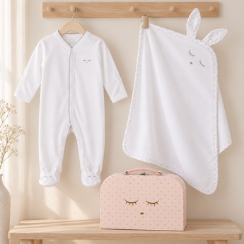 LIVLY Sleeping Cutie Footie & Blanket Gift Set – Pink Box