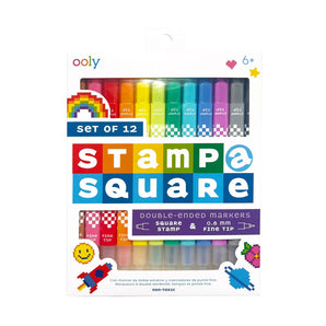 Stamp-A-Square: Double-Ended Markers (Set of 12)