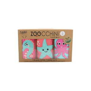 3 Piece Organic Potty Training Pants Set - Zoo Friends
