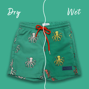Octopus Color-Changing Kids Swim Shorts Eco-Friendly