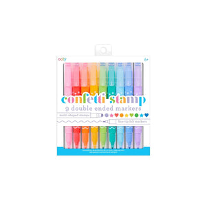 Ooly Confetti Stamp Double Ended Markers Set Of 9 | Arts&Crafts